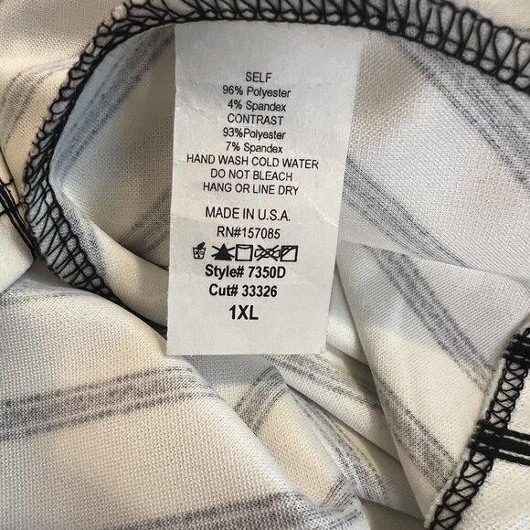 Find Me Plus Dress Size 1XL Striped Layered Short Sleeve Peekaboo Front Midi - Picture 8 of 10